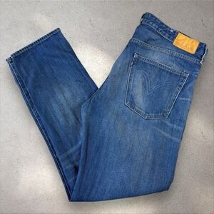 Levi's Made & Crafted Shuttle Straight 38x33 Dark Wash Whisker Denim‎ Jeans